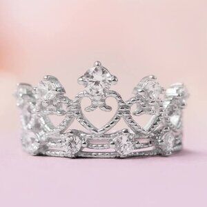 Princess Crown / Tiara Ring, real 925 Sterling Silver Glinda Wicked Movie